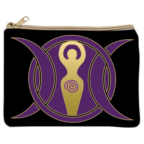 Cotton Printed Pouch ~ Triple Moon Goddess