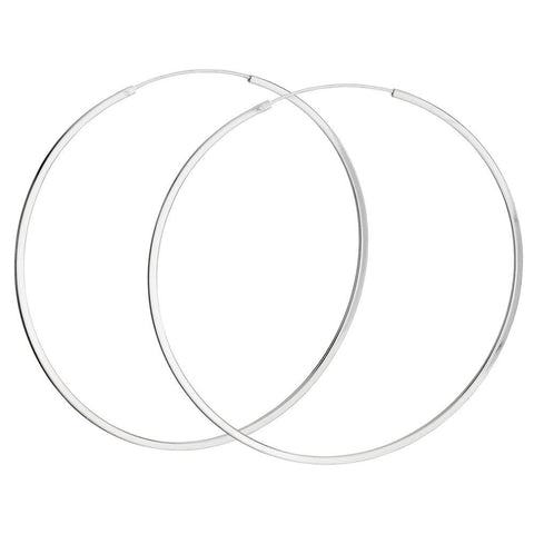 Sterling Silver Earrings ~ 2 & 3/4" Hoops