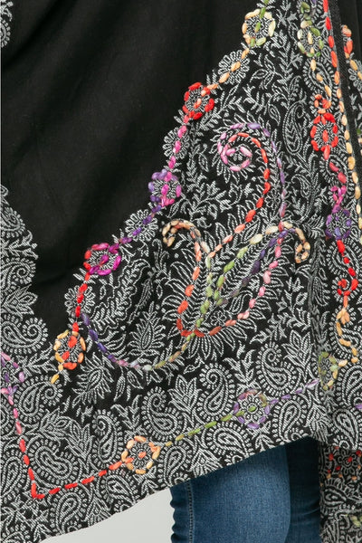 Embroidered Kimono ~ Black & Gray