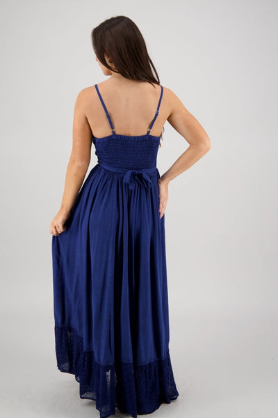 Embroidered Maxi Dress ~ Royal Blue