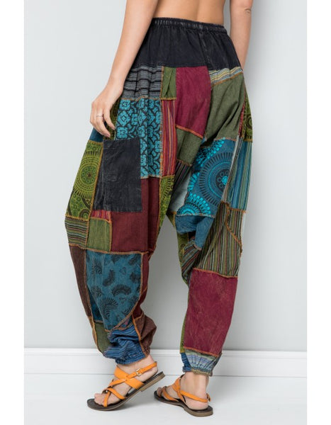 Cotton Patchwork Punjabi Pants