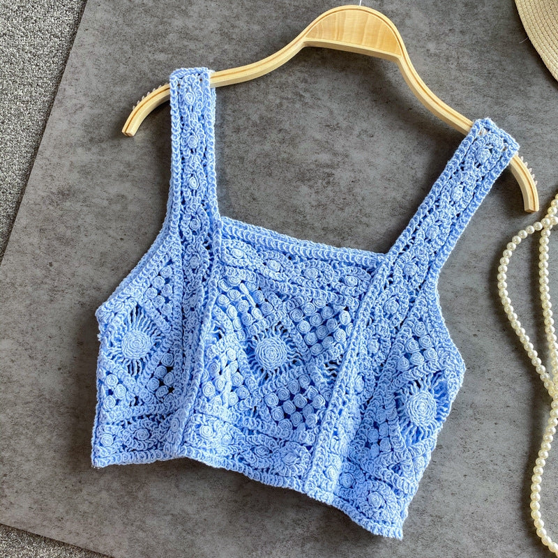 Crocheted Lace Crop Top ~ Three Colors