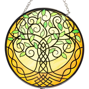 Stained Glass Sun Catcher ~ Celtic Tree of Life