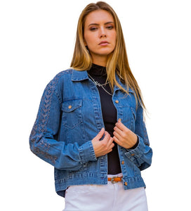 Embroidered Cotton Denim Jacket