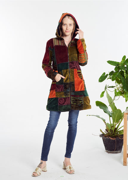 Patchwork Cotton Velvet Jacket