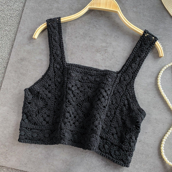 Crocheted Lace Crop Top ~ Three Colors