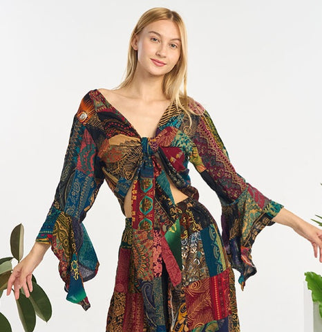 Patchwork Shrug ~ Cinnamon