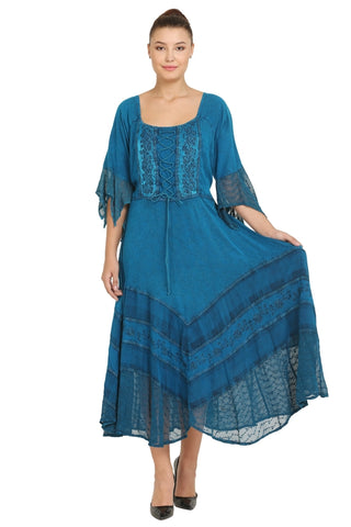 Gorgeous Lace-Up Bodice Dress ~ Turquoise ~ 3 Sizes