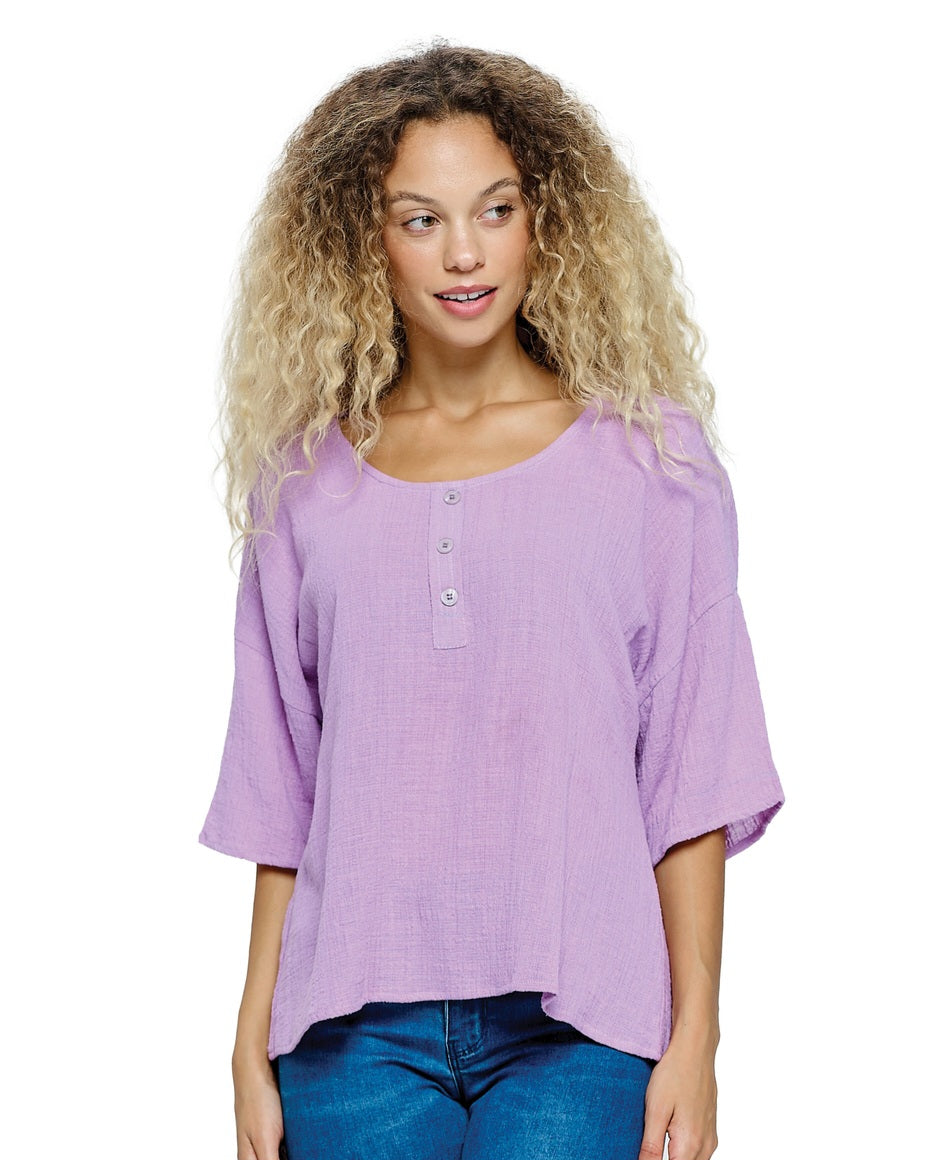 Crinkle Cotton Top ~ Lavender