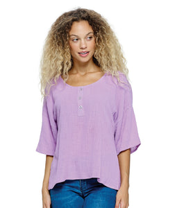 Crinkle Cotton Top ~ Lavender