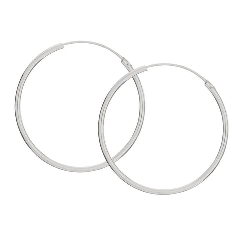 Sterling Silver Earrings ~ 1 & 3/8" Hoops