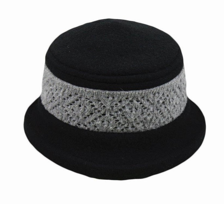 Wool Hat ~ Black with Gray Band