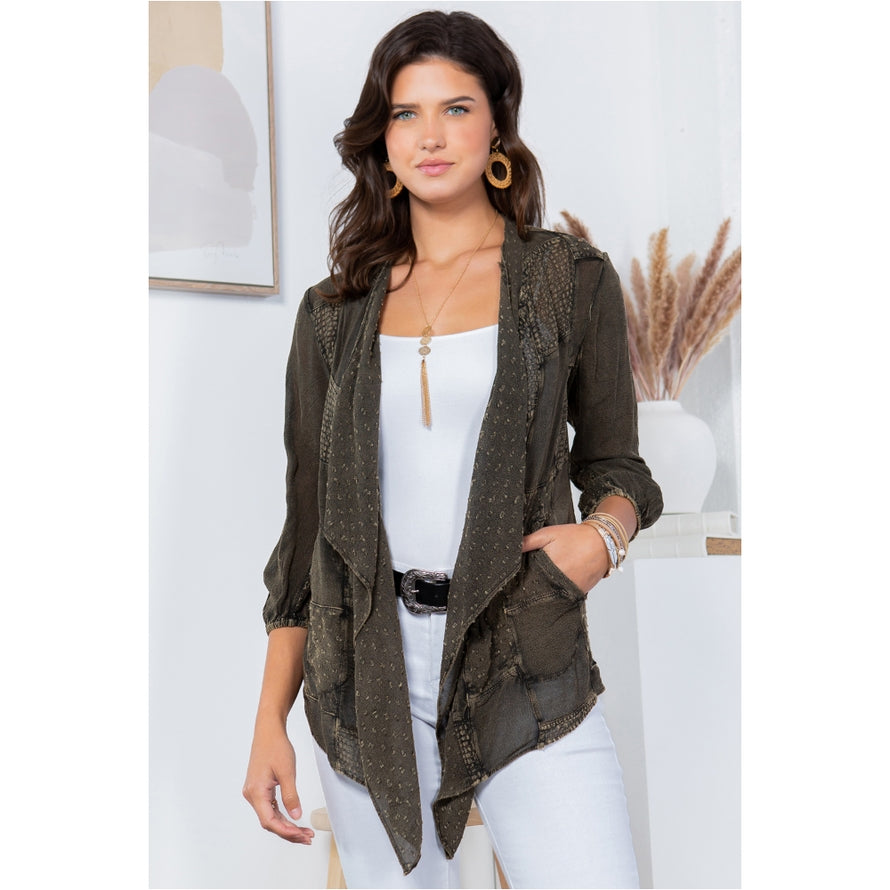 Patchwork Shrug Jacket ~ Gravel Gray