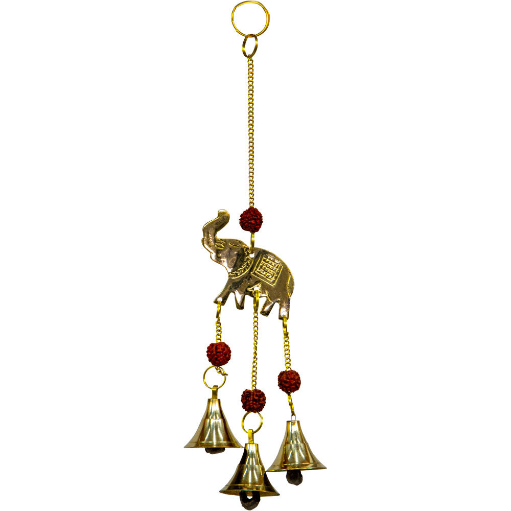 Brass Bell Chimes ~ Elephant with Rudraska