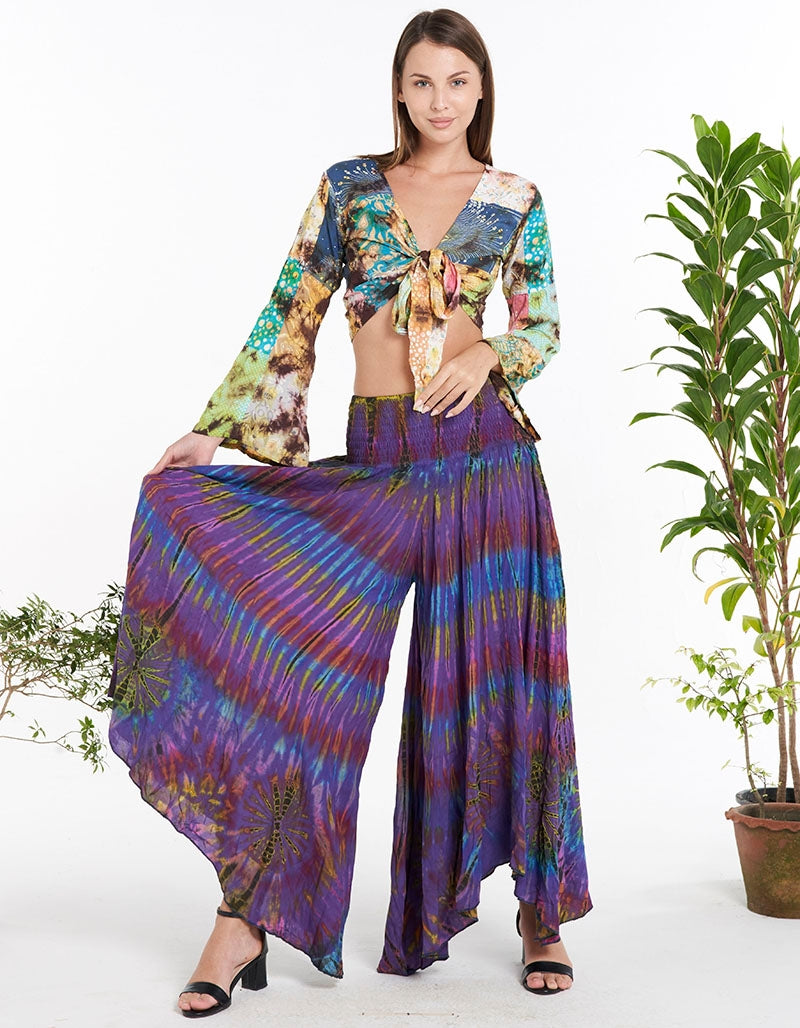 Tie-Dye Palazzo Pants ~ Blue