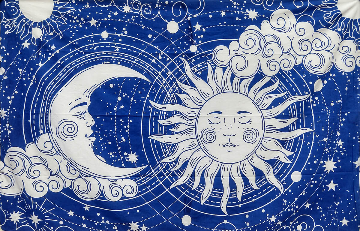 Tapestry ~ Sun & Moon ~ Blue & White