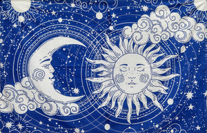 Tapestry ~ Sun & Moon ~ Blue & White