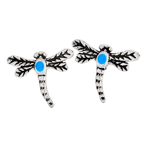 Sterling Silver Post Earrings ~ Dragonflies