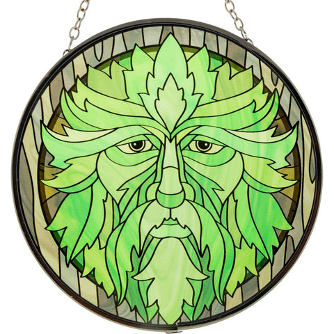 Stained Glass Sun Catcher ~ Green Man