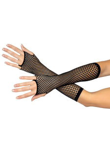 Fishnet Fingerless Gloves ~ Black