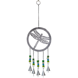 Dragonfly ~ Tin with Glass Bead Wind Chimes