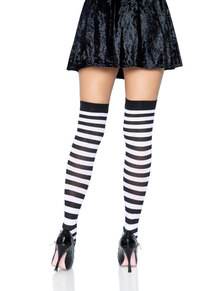 Thigh High Striped Stockings ~ 2 Color Combos