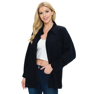 Over-Sized Cotton "Boyfriend" Shirt ~ Black