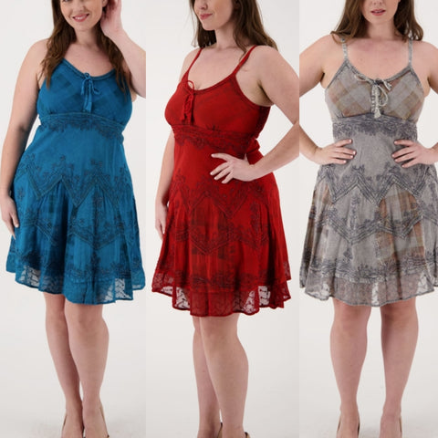 Knee-Length Summer Dress ~4 Colors & 2 Sizes