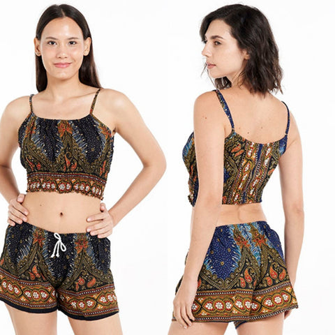 Peacock Print ~ Crop Tops & Shorts!