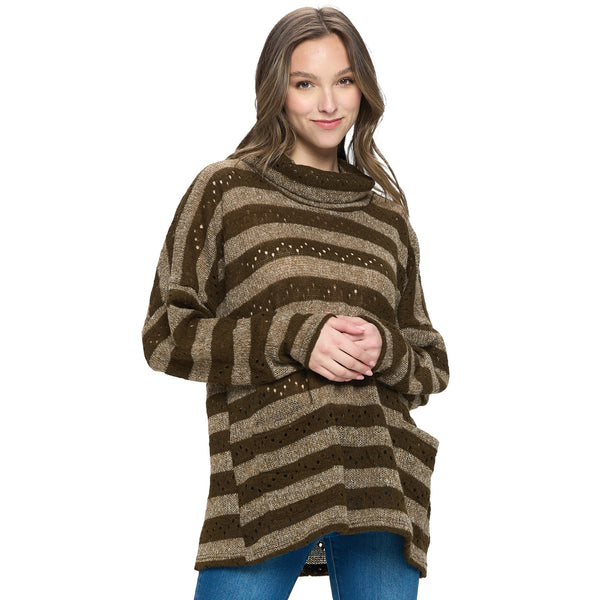 Brown Striped Sweater