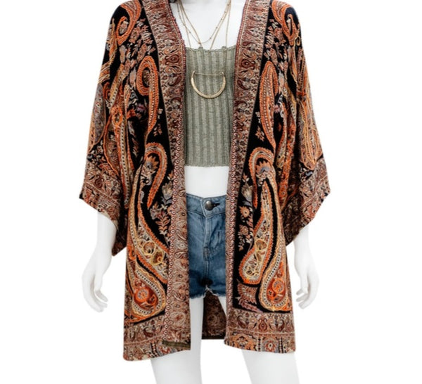 Embroirdered Tapestry Jacket ~ Rust