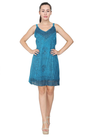 Sweet Lacy Tunic Mini Dress ~ Turquoise