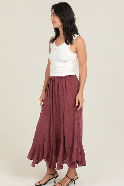 Lovely Midi Skirt ~ Brick Red
