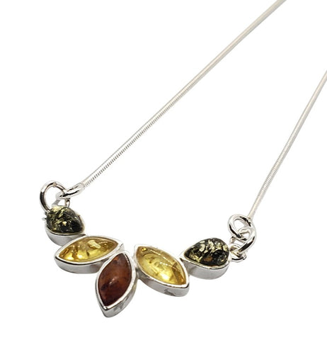 Amber & Sterling Silver Necklace