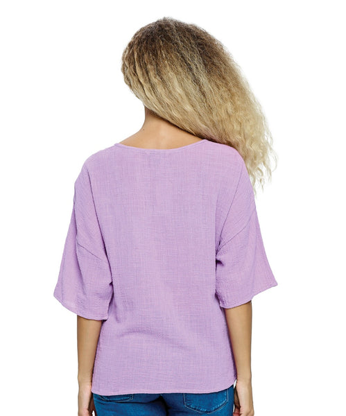 Crinkle Cotton Top ~ Lavender