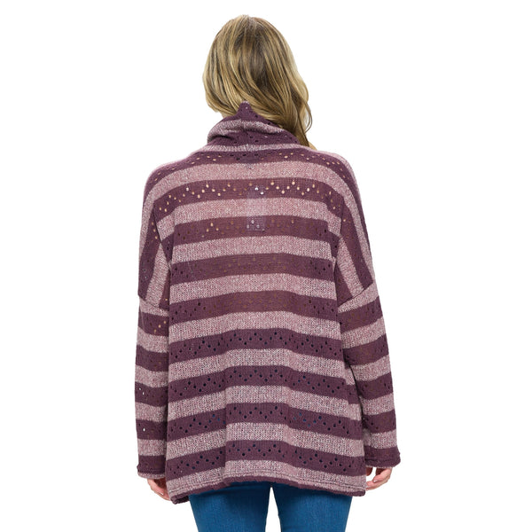 Cozy Striped Sweater ~ Purple