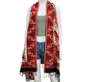 Stunning Embroidered Vest ~ Red, Black & Cream