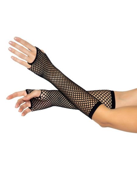 Fishnet Fingerless Gloves ~ Black