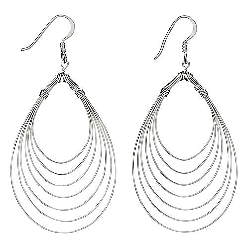 Sterling Silver Earrings ~ Elongated Spirals