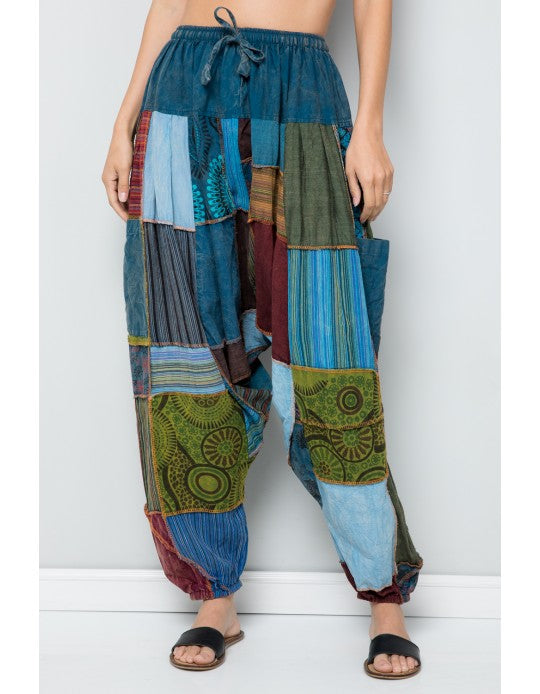 Cotton Patchwork Punjabi Pants