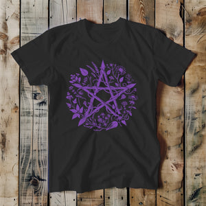 Cotton T-Shirt ~ Wild Flower Pentacle