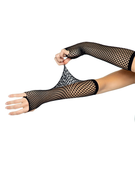 Fishnet Fingerless Gloves ~ Black