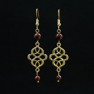 Brass Celtic Knots & Stone Earrings