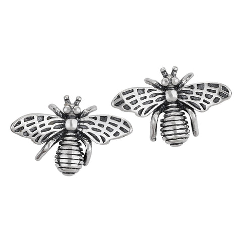 Sterling Silver Post Earrings ~ Honey Bees