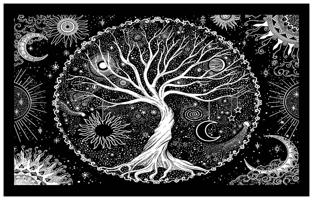 Tapestry ~ Black & White ~ 2 Sizes ~ Tree of Life