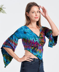Tie-Dye Faerie Sleeved Crop Top
