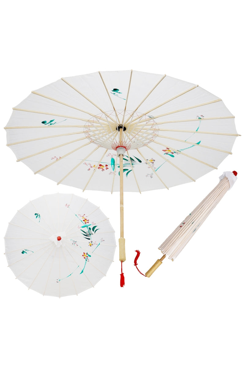 Hand Painted Silk Parasols ~ White!