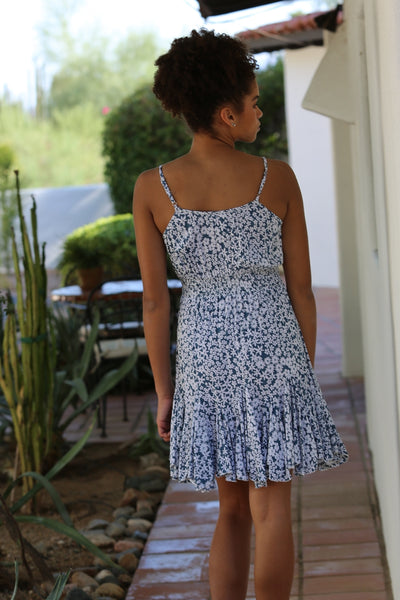 Lovely Flouncy Little Dress ~ Blue & White