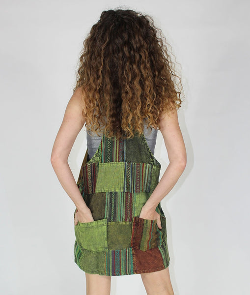 Cotton Patchwork Jumper ~ Olive or Brown