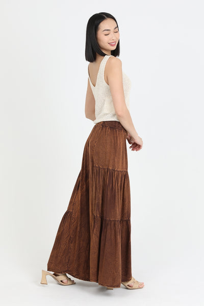 Tiered Wide-Leg Pants ~ Brown